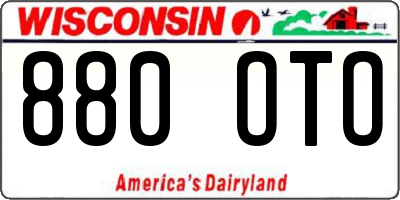 WI license plate 880OTO