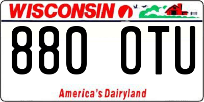 WI license plate 880OTU