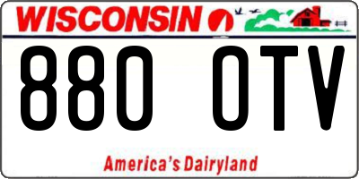 WI license plate 880OTV