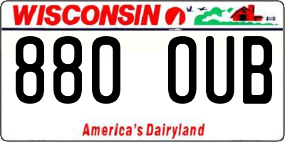 WI license plate 880OUB