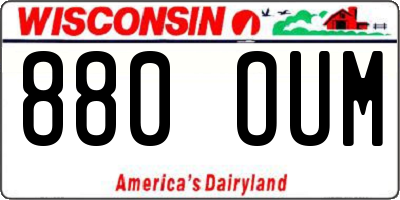 WI license plate 880OUM