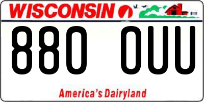 WI license plate 880OUU