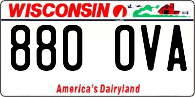 WI license plate 880OVA