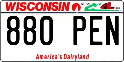 WI license plate 880PEN