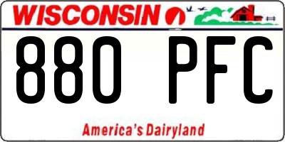 WI license plate 880PFC