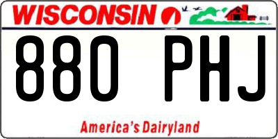 WI license plate 880PHJ