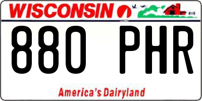 WI license plate 880PHR