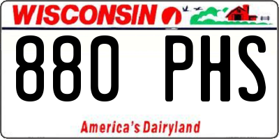 WI license plate 880PHS