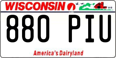 WI license plate 880PIU
