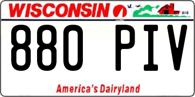 WI license plate 880PIV