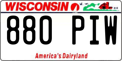 WI license plate 880PIW