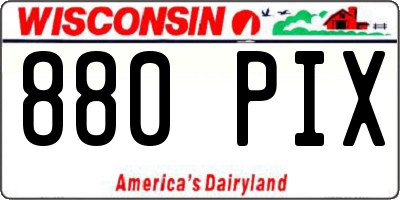 WI license plate 880PIX