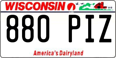 WI license plate 880PIZ