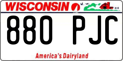WI license plate 880PJC