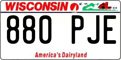 WI license plate 880PJE