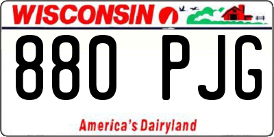 WI license plate 880PJG