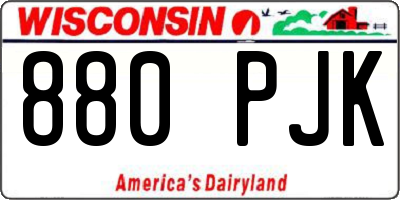 WI license plate 880PJK