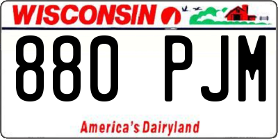 WI license plate 880PJM
