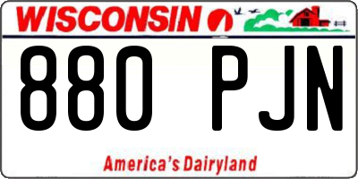 WI license plate 880PJN