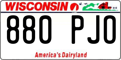 WI license plate 880PJO