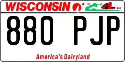 WI license plate 880PJP