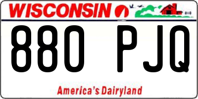 WI license plate 880PJQ
