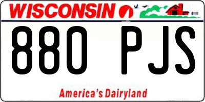 WI license plate 880PJS