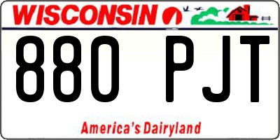 WI license plate 880PJT