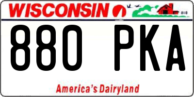 WI license plate 880PKA