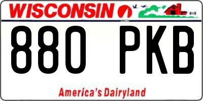 WI license plate 880PKB