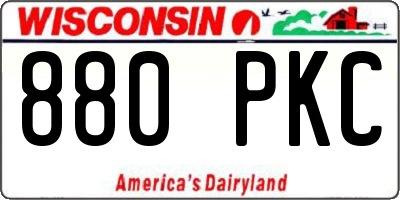 WI license plate 880PKC