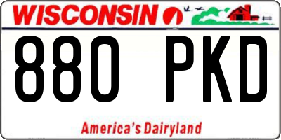 WI license plate 880PKD
