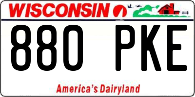 WI license plate 880PKE