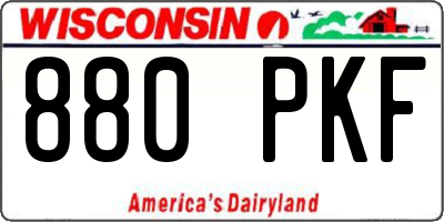 WI license plate 880PKF