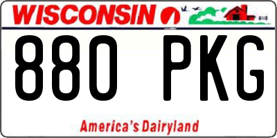 WI license plate 880PKG