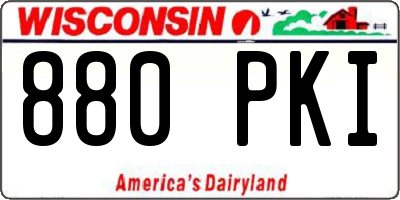 WI license plate 880PKI