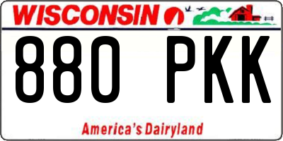 WI license plate 880PKK
