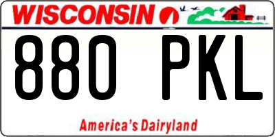 WI license plate 880PKL