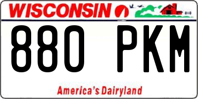 WI license plate 880PKM