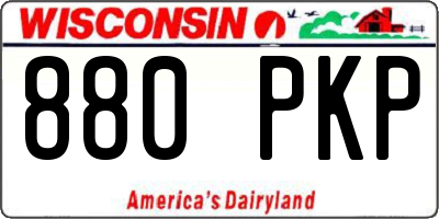 WI license plate 880PKP