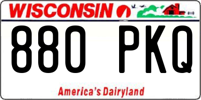 WI license plate 880PKQ