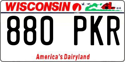 WI license plate 880PKR