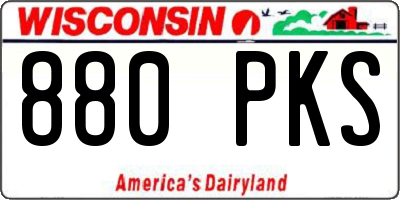 WI license plate 880PKS