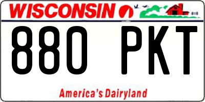 WI license plate 880PKT