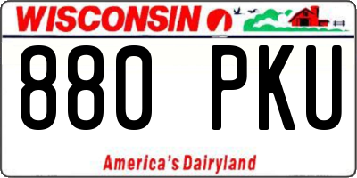 WI license plate 880PKU