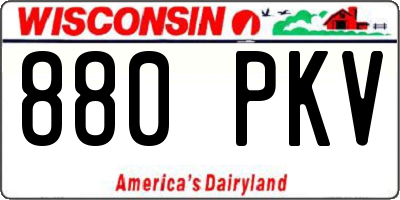 WI license plate 880PKV