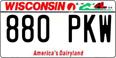 WI license plate 880PKW
