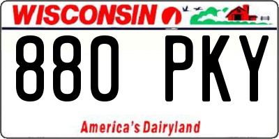 WI license plate 880PKY