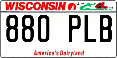 WI license plate 880PLB