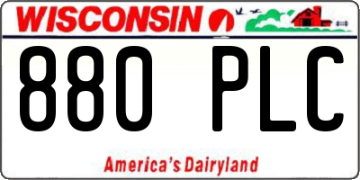 WI license plate 880PLC